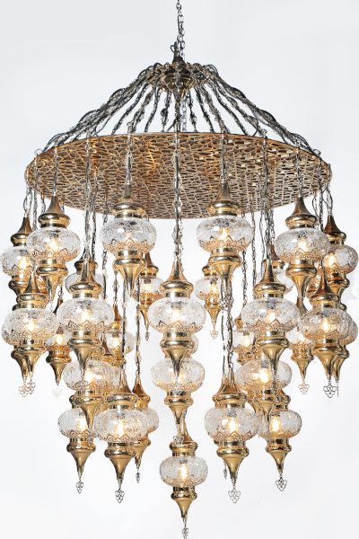 37in1 No.3 Size Ottoman Design Laser Antique Chandelier